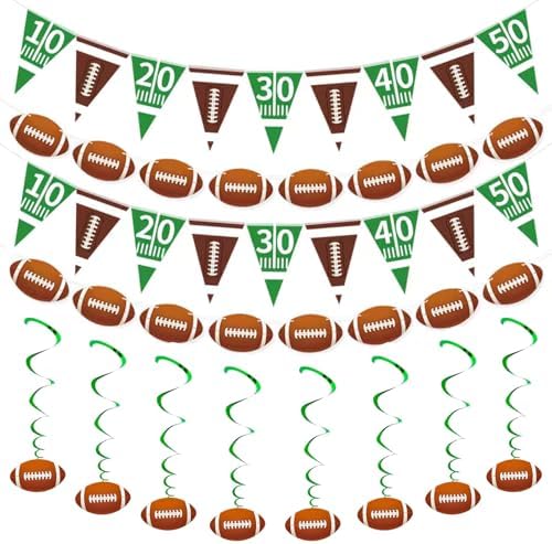 5 Serving Football Party Decorations Set
