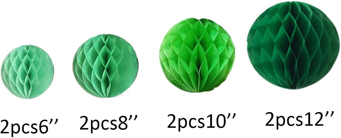 Yangeey 8PC Green Honeycomb Balls Party Decorations