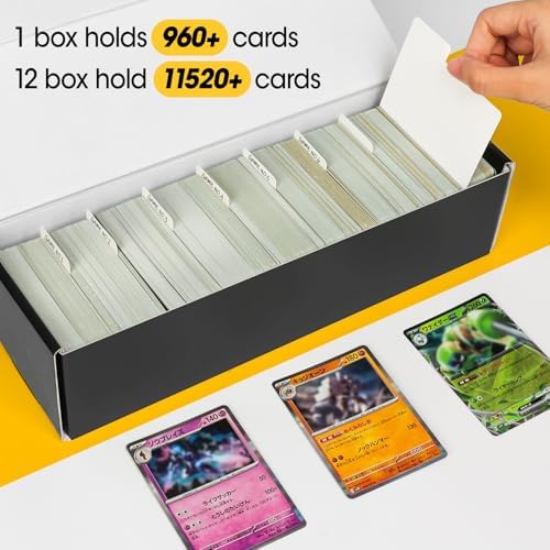 AZEN 12 Pack Card Storage Box for Trading Cards