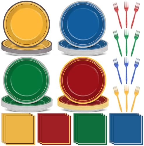 96Pcs Wizard School Party Plates and Napkins Set