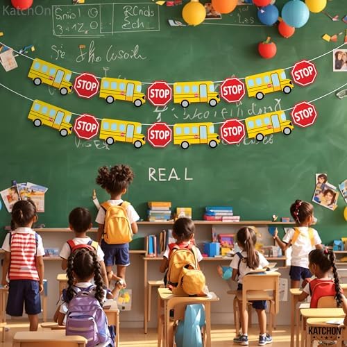 KatchOn Back to School Bus Banner 10 Feet Ready to Hang