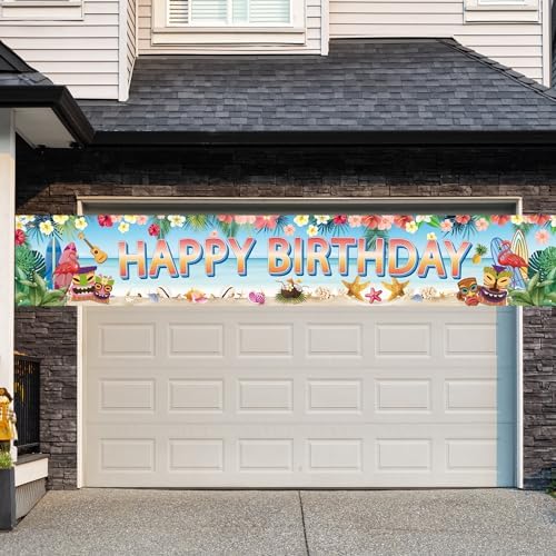Hawaiian Birthday Party Banner with Luau Decorations