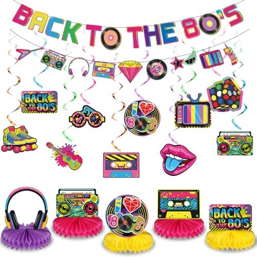 Blosssound 27 Pcs 80s 90s Party Decorations