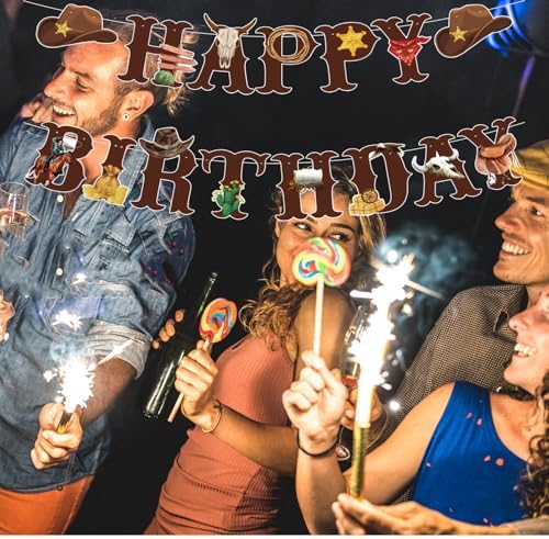 Western Cowboy Birthday Banner Decoration Set