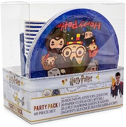 Silver Buffalo Harry Potter Chibi Tableware Party Set 60 Piece
