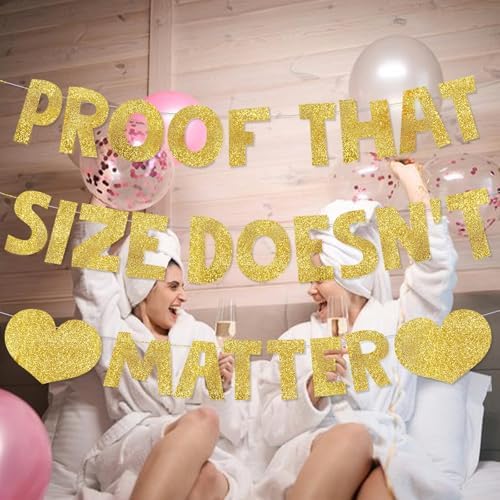 Proof That Size Doesnt Matter Gold Glitter Banner