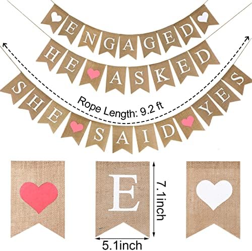 Blulu 3 Piece Burlap Proposal Bunting Set