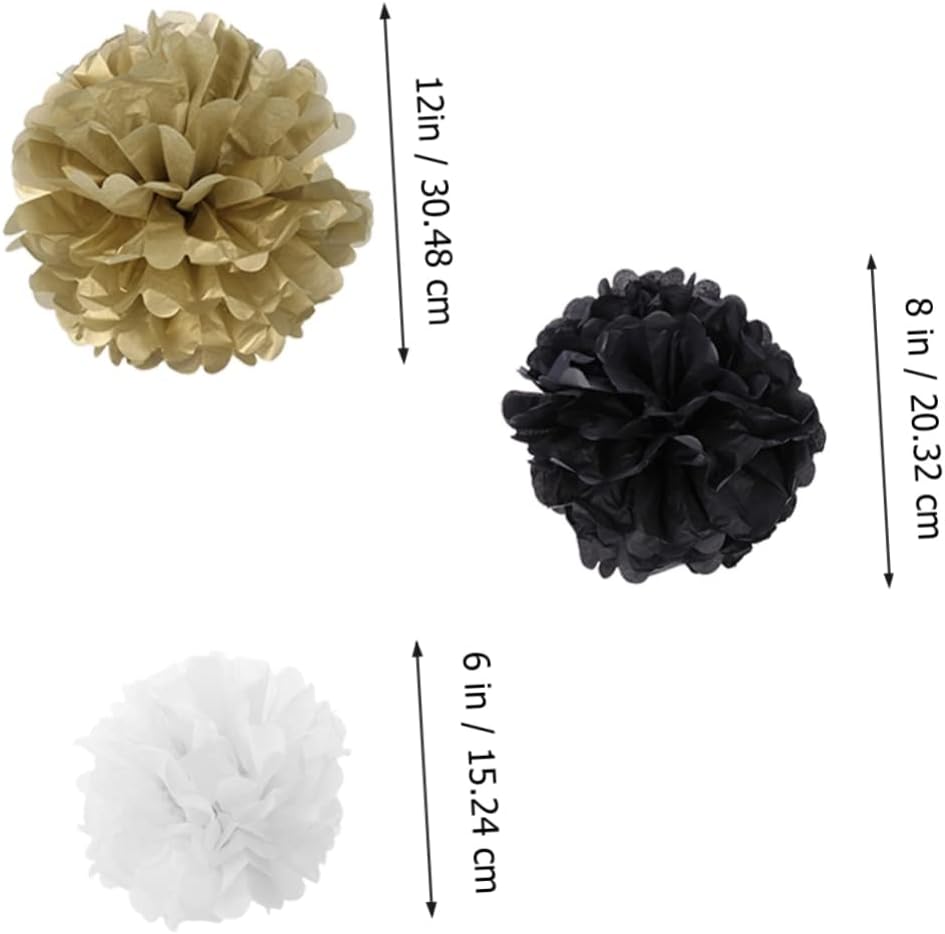 TOKIDNY 18pcs White Tissue Pom Poms for Party Decorations