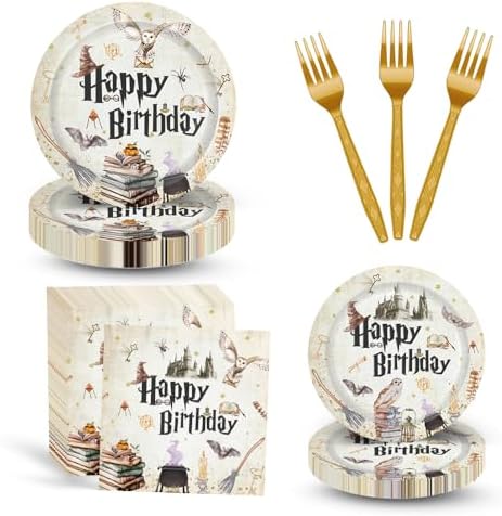 96PCS Magical Wizard Party Tableware Set