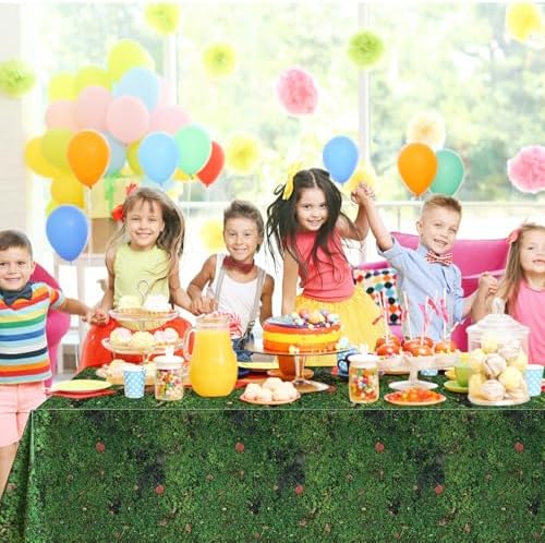 Tiamon 3 Pcs Green Moss Tablecloth for Forest Themed Parties