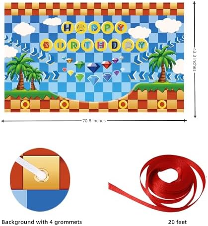 Happy Birthday Banner Decorations 708x433 Inch Hedgehog Themed Party Backdrop