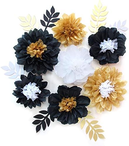 Mybbshower Tissue Paper Flowers and Leaves Set of 8