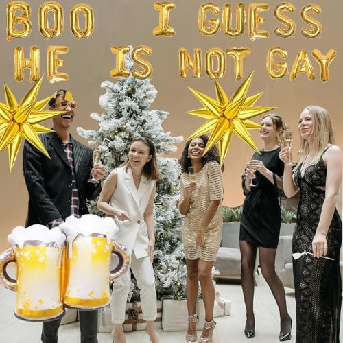 Funny Bachelor Party Gold Glitter Banner