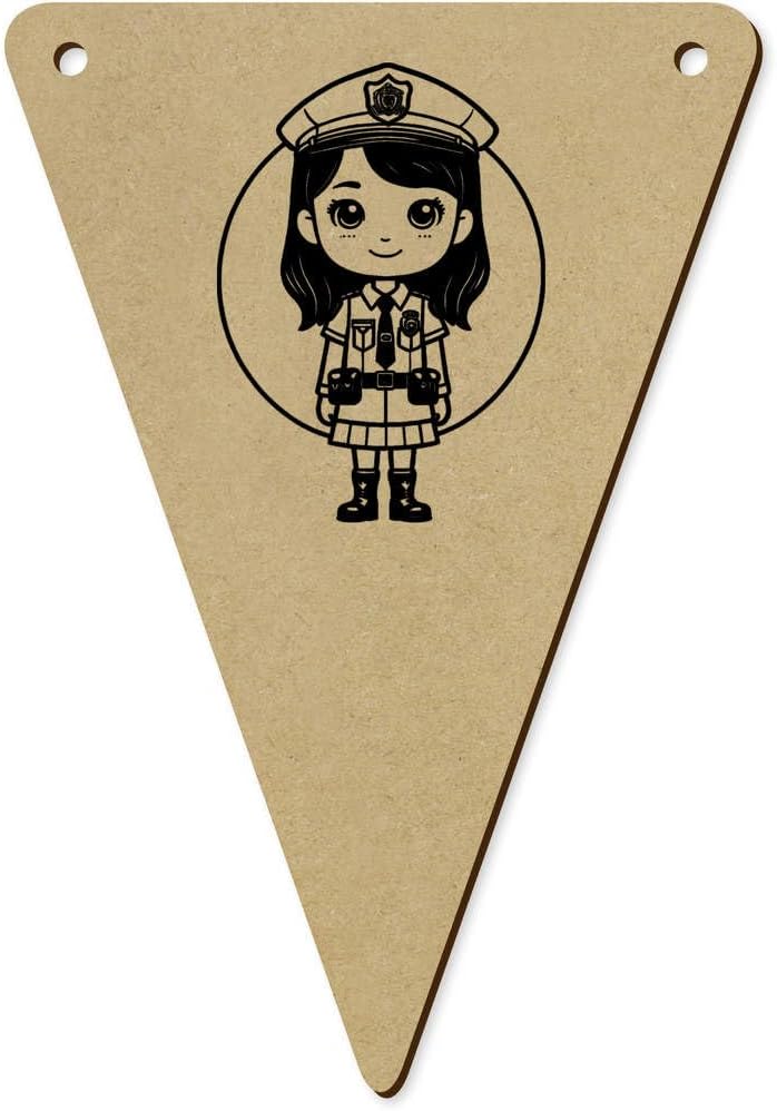 5 Piece 140mm Community Police Wooden Bunting Flags