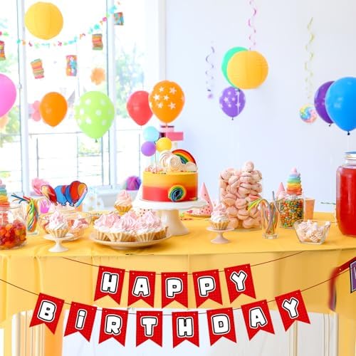 Oudain Pre-Strung Happy Birthday Banner for Kids