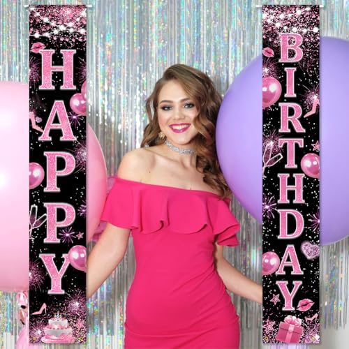 Happy Birthday Decorations Banner for Women Girls
