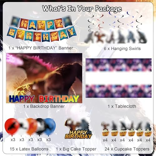 HDPIYRE King of the Monsters Birthday Decorations Set