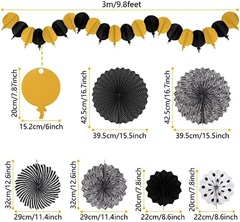 Black and Gold Party Decorations Set
