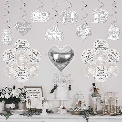 60th Diamond Anniversary Balloon Decor Set