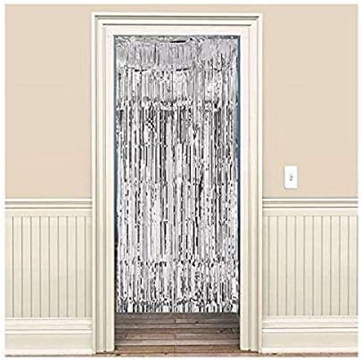 Stunning Silver Foil Metallic Curtain 3 x 8