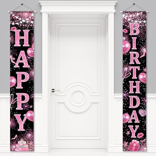 Happy Birthday Decorations Banner for Women Girls