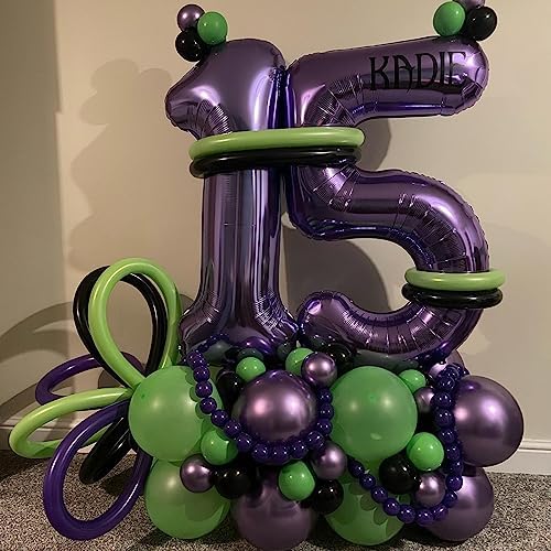 LHOAVWE 16th Birthday Purple Foil Balloons 40 Inch Set