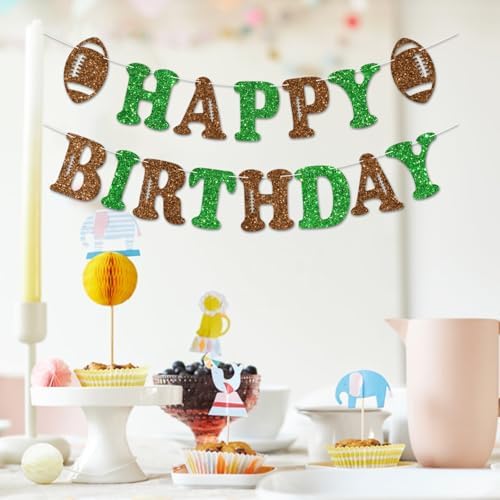 Football Happy Birthday Banner Prestrung Decor