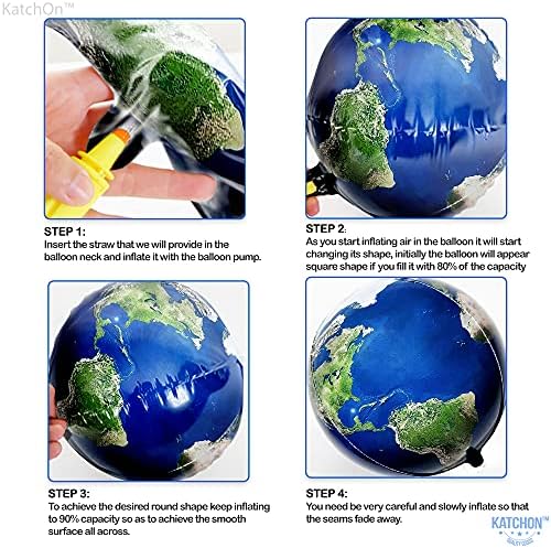 KatchOn 22 Inch Globe Balloons Pack of 6