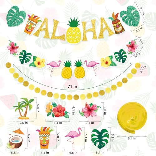 Pre-Strung Hawaiian Aloha Banner Decorations