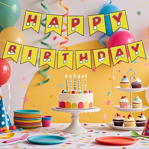 Anime Birthday Banner with Happy and Birthday Text