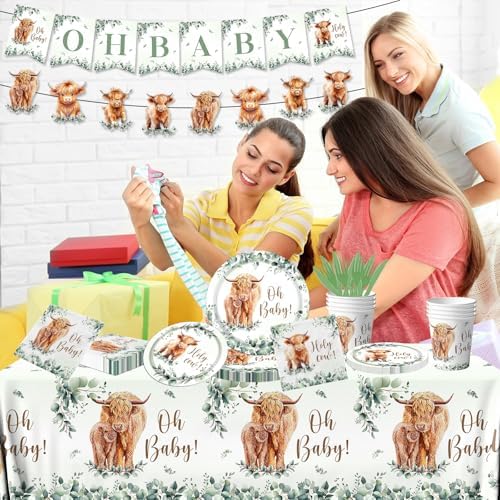 Highland Cow Birthday Decorations 142Pcs Party Set