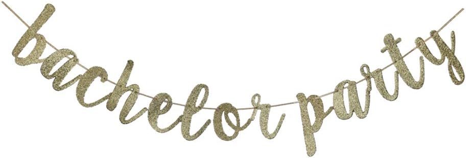 Bachelor Party Gold Banner Sign Decorations Supplies