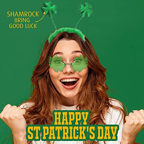 SunnyPro St Patricks Day Shamrock Green Headband