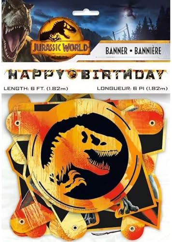 Jurassic World 3 Jointed Banner 6ft Orange Black