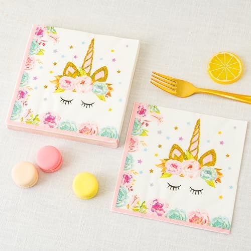 Calculs Unicorn Napkins 65 Inch Square 20 Pack