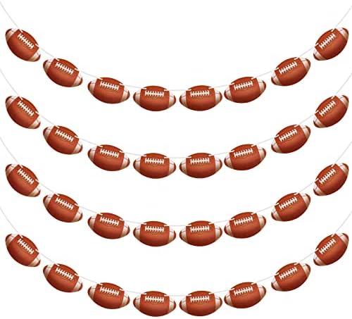 4 Pack Football Banners Garland for Football Party Decorations