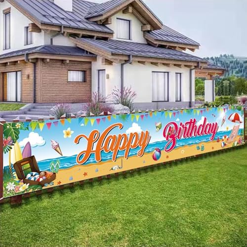 Large Summer Beach Birthday Banner 118 x 20 Inches