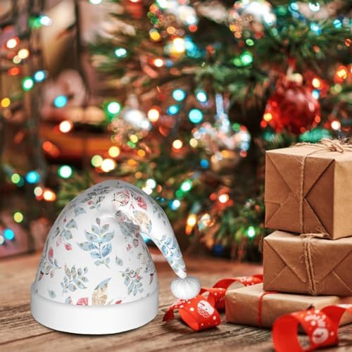 QINZHENG Wildflower Santa Hat for Women