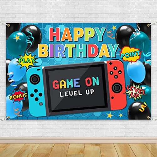 Happy Birthday Gaming Banner - Video Game Party Decor