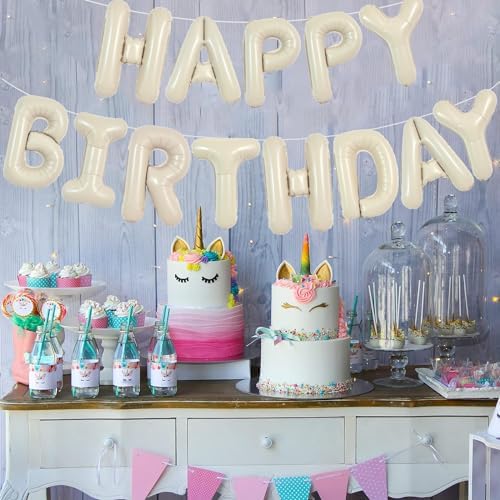 TONIFUL Happy Birthday Balloon Banner Sign