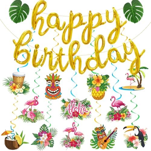 27pcs Tropical Luau Birthday Party Decorations