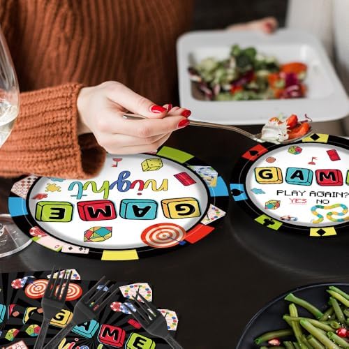 Game Night Party Tableware Set for 24 Guests