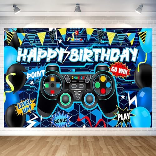 Gaming Birthday Backdrop Banner 708 x 472 Inches