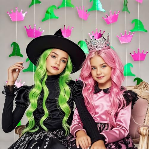 394 Ft Shiny Green Pink Witch Themed Party Garland