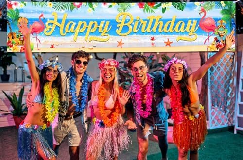 Tropical Luau Birthday Banner Decorations Yard Sign