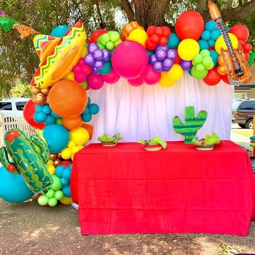 Mexican Fiesta Decorations 134 PCS Balloon Kit