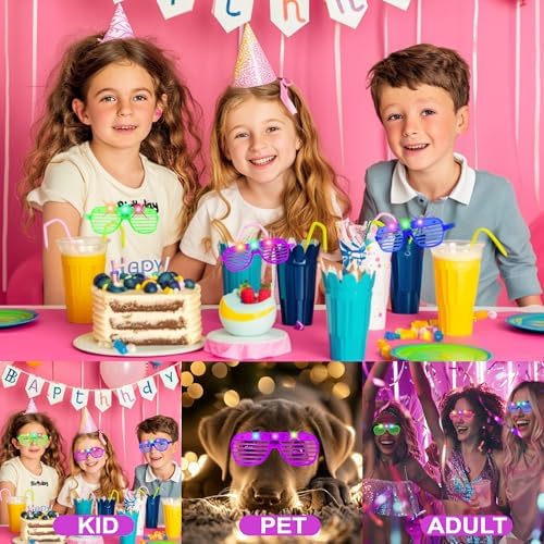 40 Pack LED Glow Glasses for Kids and Adults