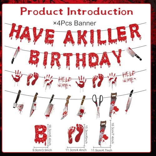 Gameza Killer Horror Birthday Banners Set of 4