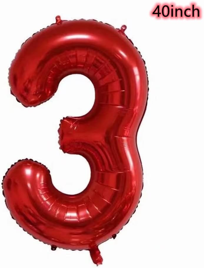 Fire Truck Balloon Set for 3rd Birthday Party