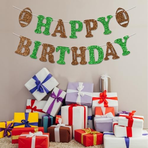 Football Happy Birthday Banner Prestrung Decor